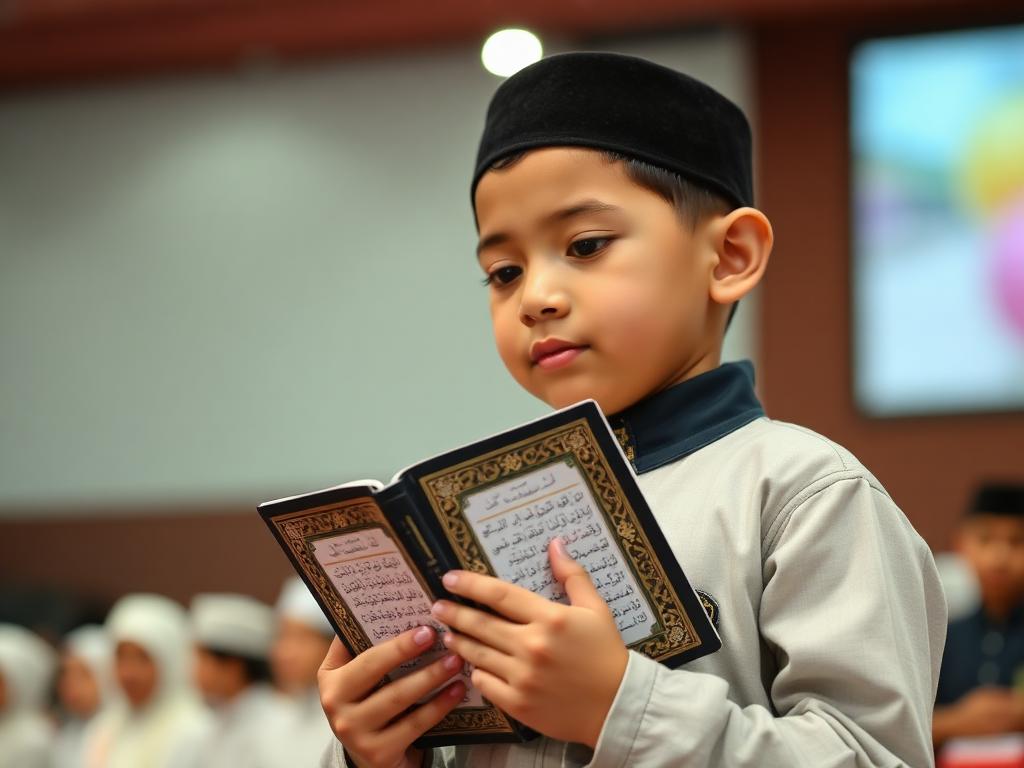 Santri Yapena membaca Quran saat lomba tahfidz